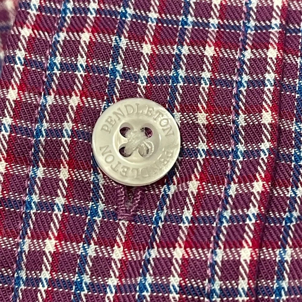 Pendleton Men's Bridgeport Long Sleeve Button Down Purple Plaid Shirt Size Small - Picture 4 of 6